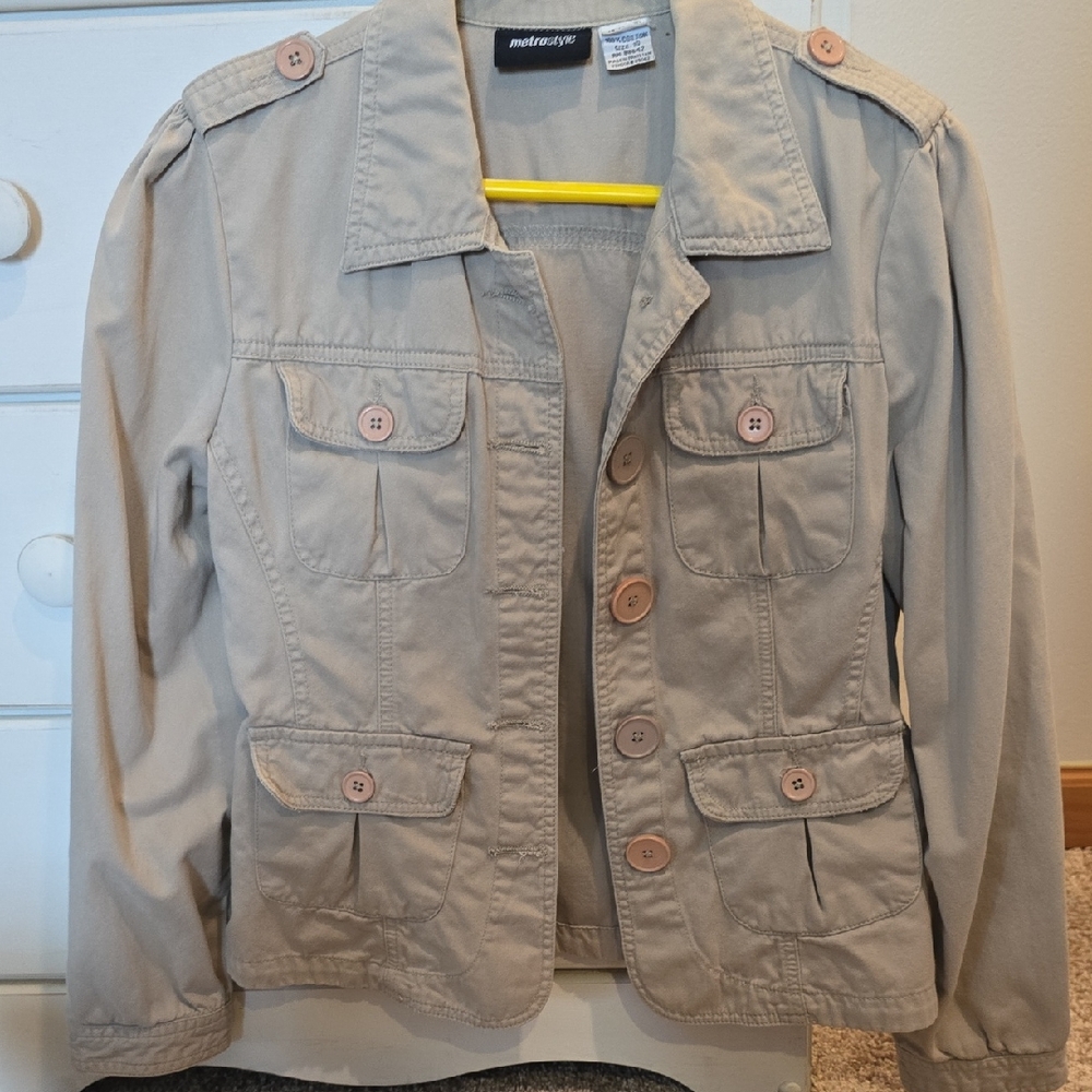 Metrostyle Khaki Button-Up Jacket